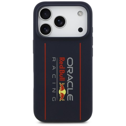 Etui Red Bull Silicone Oversize Vertical Logo MagSafe do iPhone 17 Pro granatowy