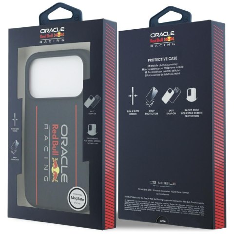 Etui Red Bull Silicone Oversize Vertical Logo MagSafe do iPhone 17 Pro granatowy