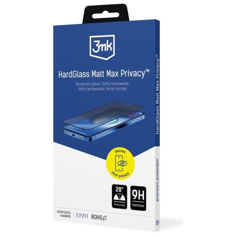 Szkło prywatyzujące 3MK HardGlass Matt Max Privacy do Apple iPhone 17 Pro Max