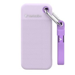 SSD Zewnętrzny Verbatim Pocket SSD letní edice, 32323, 2000GB, fioletowy, w zestawie 2 gumowe osłony, USB C