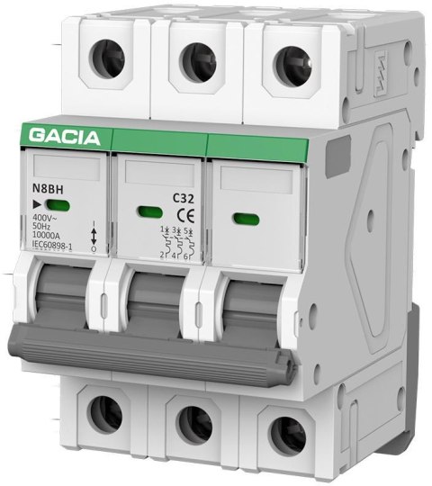 Wyłącznik nadprądowy GACIA N8BH 10KA C 3P 32A