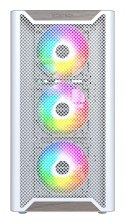 Drewniana obudowa PC Montech XR, Midi-Tower, ATX, ARGB, Szkło hartowane - biała