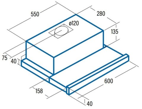 CATA TF 5260 WH Pół wbudowany (wyciągany) Biały D 325 m3/h