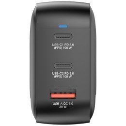 Verbatim, Ładowarka Mini GaN 2 x USB-CR PD 100W a 1 x USB-A QC 3.0, szara, 100 W, wymienne końcówki C,G,A