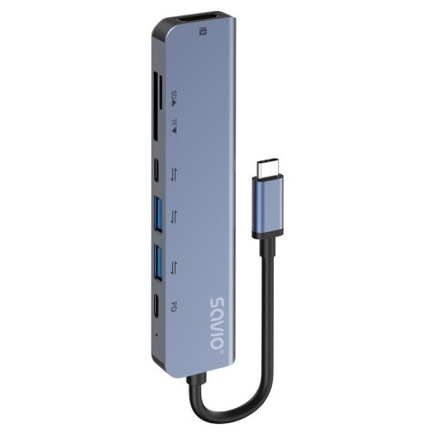 Hub USB-C SAVIO AK-82 7w1