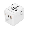 Uniwersalny adapter zasilania Gembird TPA-1A2C20-01-W z ładowarką 2x USB-C, 1x USB-A, 20W Gan biały