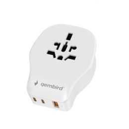 Uniwersalny adapter zasilania Gembird TPA-1A2C20-02-W z ładowarką 2x USB-C, 1x USB-A, 20W Gan biały