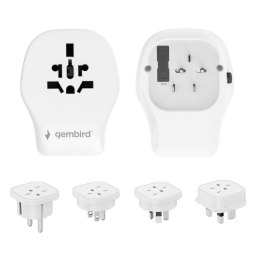 Uniwersalny adapter zasilania Gembird TPA-1A2C20-02-W z ładowarką 2x USB-C, 1x USB-A, 20W Gan biały