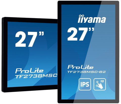 Iiyama ProLite TF2738MSC-B2 monitor komputerowy 68,6 cm (27") 1920 x 1080 px Full HD LED Ekran dotykowy Przeznaczony dla wielu u