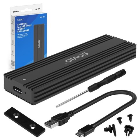 SAVIO OBUDOWA NA DYSK ZEWNĘTRZNY M.2 SSD NVME & NGFF COMBO AK-84