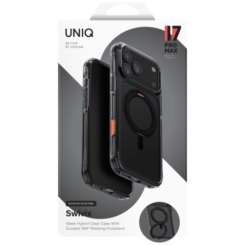 Etui UNIQ Swivix do iPhone 17 Pro Max 360 Rotating Kickstand czarny