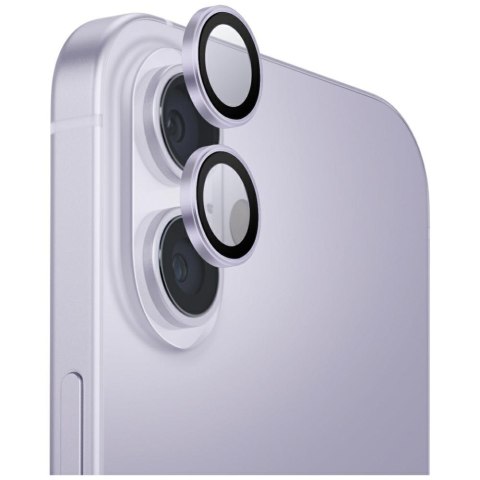 Szkło na obiektyw aparatu UNIQ Optix Aluminium Camera Lens Protector do iPhone 17 z aplikatorem lawendowy