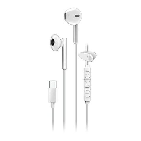 Genius HS-M366 słuchawki z mikrofonem, biała, douszne, USB Type-C