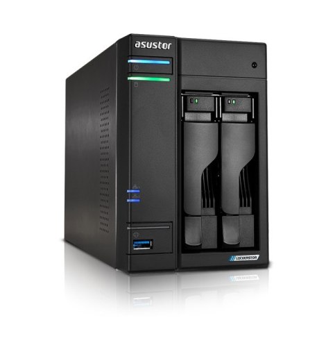 NAS Asustor AS6702T; Tower; 2x (3.5" SATA HDD/ 2.5" SSD); Intel Celeron N510; 4GB DDR4 SODIMM (max. 16GB), 2x 2.5Gb, 4x M.2 2280