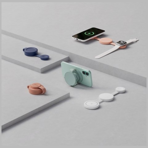 Ładowarka indukcyjna Bazic GoMag Trio 2 3w1 15W magnetyczna do iPhone/Watch/AirPods niebieski