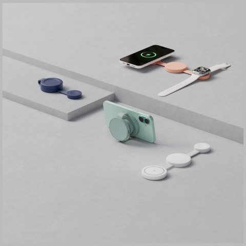 Ładowarka indukcyjna Bazic GoMag Trio 2 3w1 15W magnetyczna do iPhone/Watch/AirPods różowy
