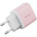 Ładowarka sieciowa Bazic GoPort Velox Kit USB-C/USB-A GaN 35W z kablem różowy