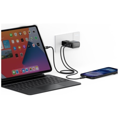 Ładowarka sieciowa Energea TravelGo Adapter 45 2xUSB-C 45W grafitowo-czarny