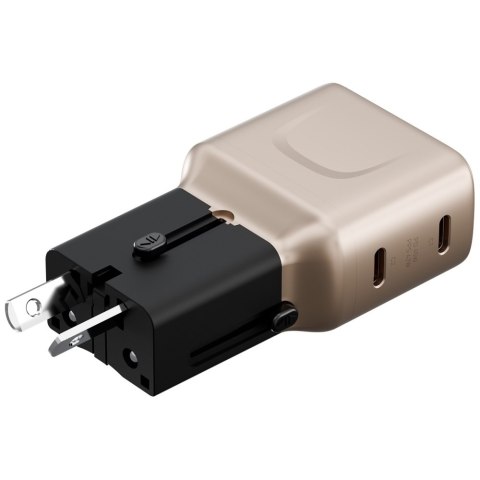 Ładowarka sieciowa Energea TravelGo Adapter 45 2xUSB-C 45W złoto-czarna
