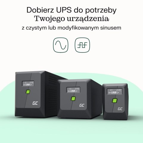 GREEN CELL UPS POWERPROOF 1400W/2000VA CZYSTA SINUSOIDA