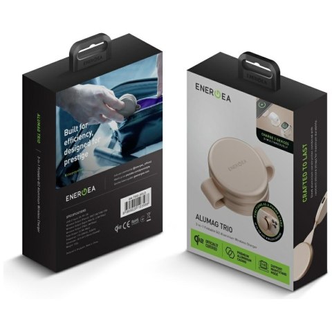 Ładowarka indukcyjna Energea Alumag Trio 3w1 Qi2 15W złoty