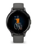 Zegarek sportowy Garmin Venu 3S Pebble Grey AMOLED 41mm Szary