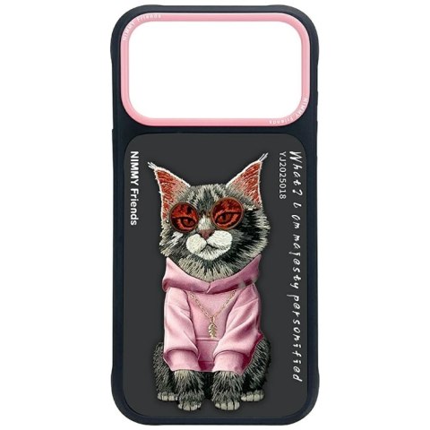 Etui Nimmy Glasses Cool Cat do iPhone 17 Pro czarny