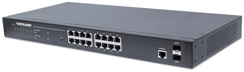 Intellinet 561198 łącza sieciowe Zarządzany L2+ Gigabit Ethernet (10/100/1000) Obsługa PoE 1U Czarny
