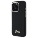 Guess GUHCP16LSMBSLK iPhone 16 Pro 6.3" czarny/black hardcase Silicone Script Metal Logo & Frame