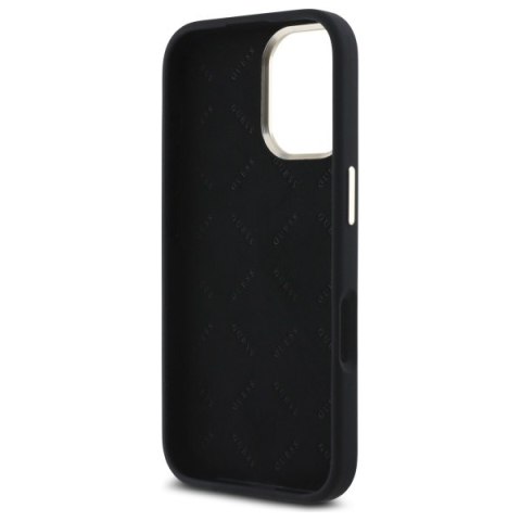 Guess GUHCP16SSMBSLK iPhone 16 6.1" czarny/black hardcase Silicone Script Metal Logo & Frame
