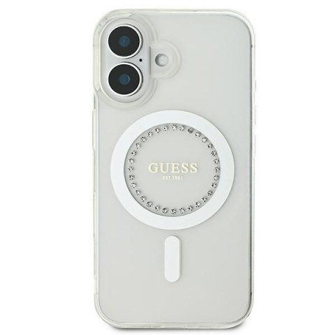 Guess GUHMP16MPFTDTEH iPhone 16 Plus 6.7" biały/white hardcase IML Rhinestones MagSafe