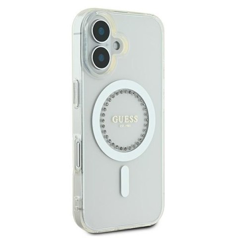 Guess GUHMP16MPFTDTEH iPhone 16 Plus 6.7" biały/white hardcase IML Rhinestones MagSafe