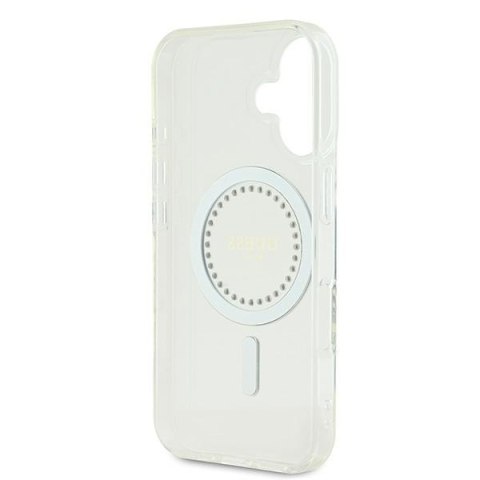 Guess GUHMP16SPFTDTEH iPhone 16 6.1" biały/white hardcase IML Rhinestones MagSafe
