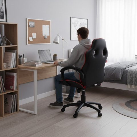 Gamingowy dla dzieci fotel Red Fighter C6, czarno-czerwony