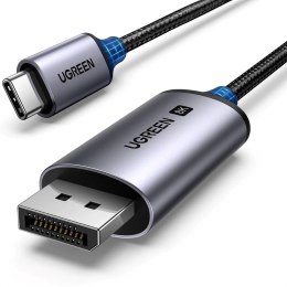 Ugreen Kabel CM556 ze złączami USB-C i DisplayPort 8K o długości 1 m - szary