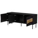Szafka RTV INSERTO 3D 143,5x40x61,5 czarny + LED