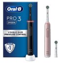 Oral-B Electric Toothbrush | Pro 3 3900N Black/Pink Duopack | Rechargeable | For adults | Number of brush heads included 3 | Num