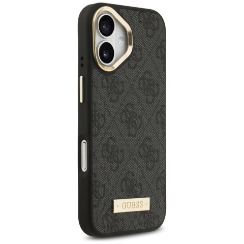 Etui Guess 4G Logo Plate MagSafe do iPhone 17 czarny
