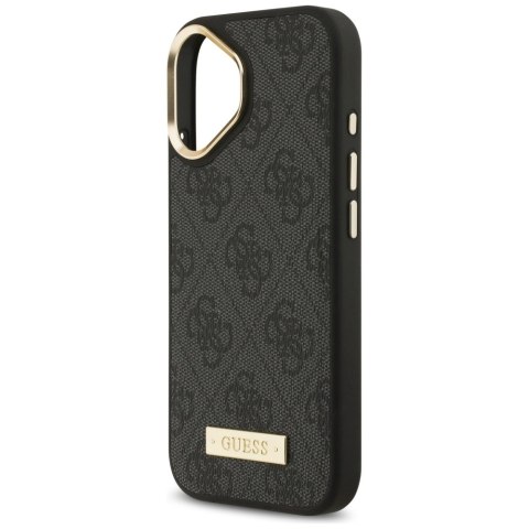 Etui Guess 4G Logo Plate MagSafe do iPhone 17 czarny