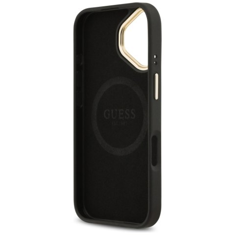 Etui Guess 4G Logo Plate MagSafe do iPhone 17 czarny