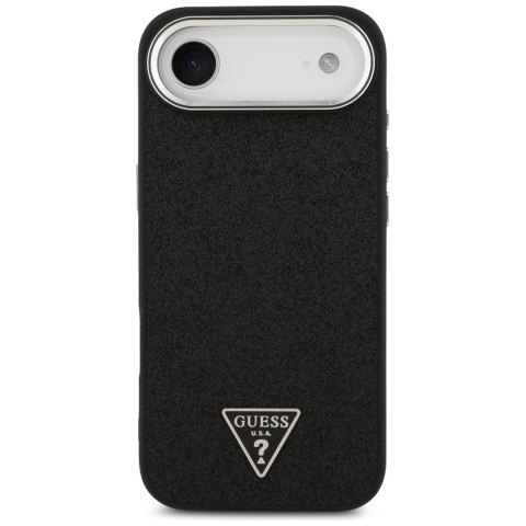 Etui Guess Glitter Triangle Logo MagSafe do iPhone Air czarny