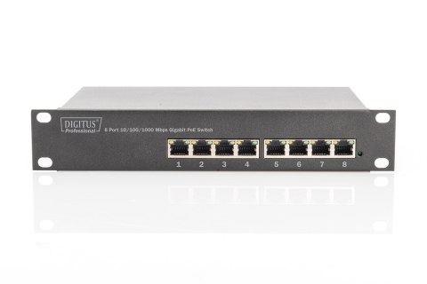 Digitus 10-calowy 8-portowy przełącznik Gigabit Ethernet PoE