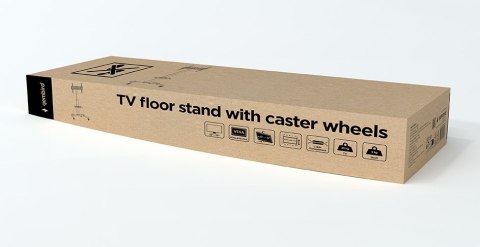 GEMBIRD STOJAK POD TELEWIZOR Z REGULACJĄ WYSOKOŚCI, MOBILNY, NA KÓŁKACH 32" - 55"