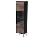 Witryna CORTINA 53x40x182 czarny/orzech