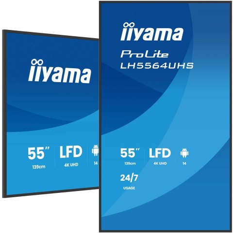 Ekran płaski iiyama LH5564UHS-B1AG 55 IN LCD UHD - Płaski ekran - 139,7 cm