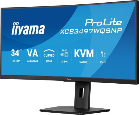 Monitor iiyama XCB3497WQSNP-B1 34" - Płaski ekran - 86,4 cm