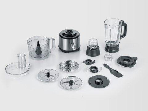 SEVERIN MULTI ROBOT KUCHENNY INOX, SZKLANY MIKSER KIELICHOWY 1,5 L, MŁYNEK 140 ML, POJEMNIK ROBOCZY 1,5 L, MOC 1200W KM3892