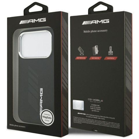 Etui AMG Silicone Oversize Rhombs MagSafe do iPhone 17 Pro czarny