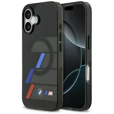 Etui BMW M IML Metal Buttons Tricolor Lines MagSafe do iPhone 17 czarny