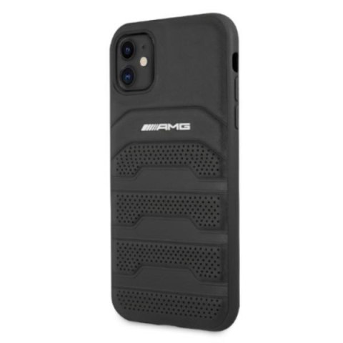 AMG AMHCN61GSEBK iPhone 11 6,1" czarny/black hardcase Leather Debossed Lines